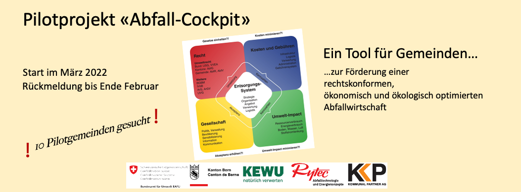 10 Pilotgemeinden für Abfall-Cockpit gesucht